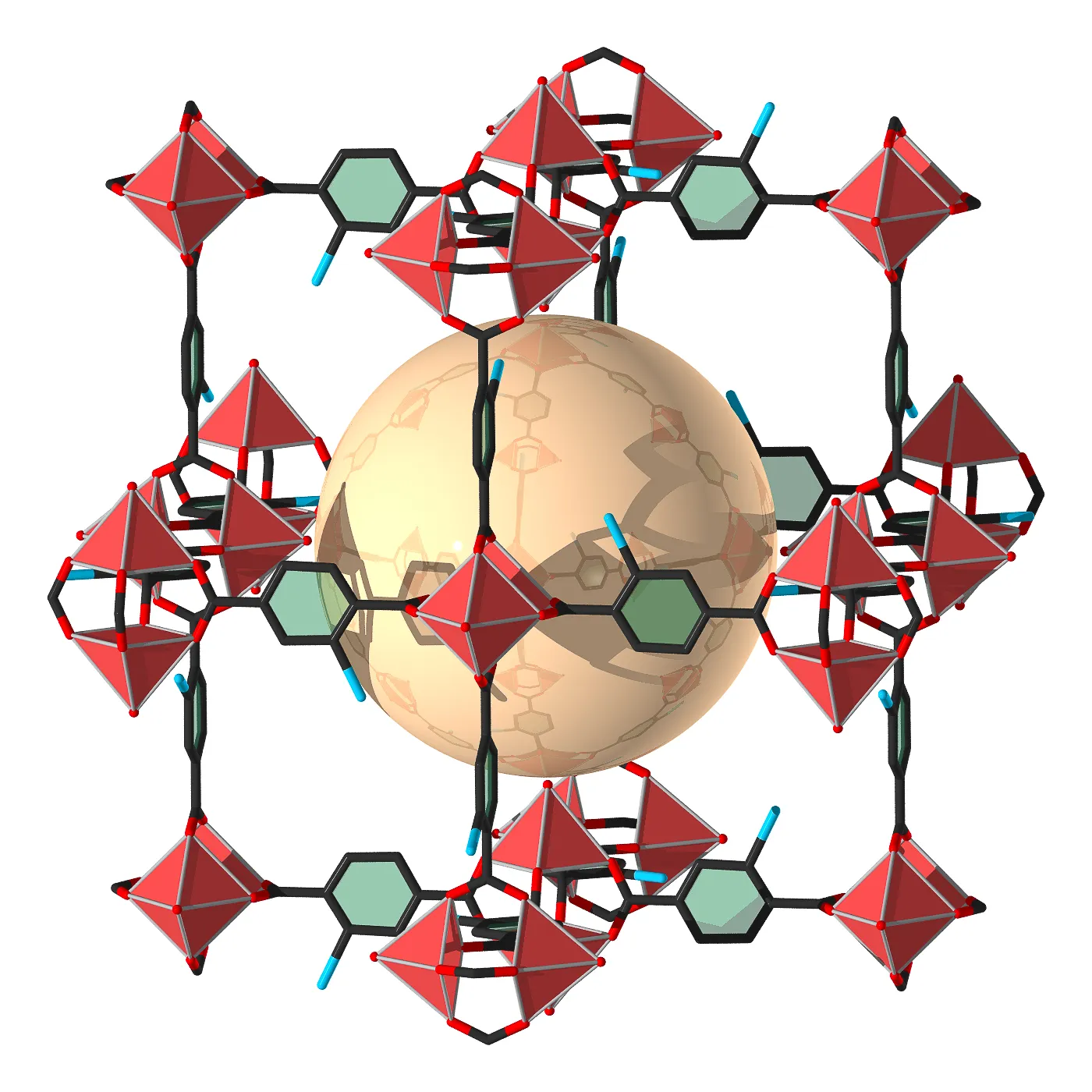 Molecular structure of an NbO-topology metal-organic framework